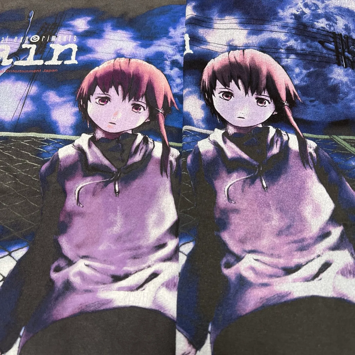 Printing proofing SAINT Mxxxxxx × serial experiments lain × GEEKS RULE GS_SS TEE/LAIN/BLK Sci-fi masterpiece anime <Ringtone> co-branded Ringtone co-branded distressed short-sleeves Washed black S-XL Super rich and delicate printing technology perfectly shows the authentic details Customized co-branded accessories The real correct version Ready-made garments Assute dyeing Washed to make old Maliu water faded